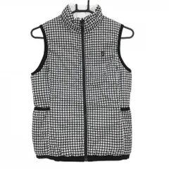 【超美品】フットジョイ リバーシブル中綿ベスト 白×黒 千鳥格子 裏白無地 レディース S ゴルフウェア FootJoy