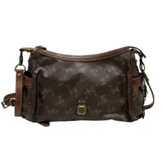 ANNA SUI(アナスイ) ショルダーバッグ - ダークブラウン×ブラウン 花柄/ストラップ着脱可 レザー