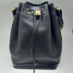【美品】CELINE セリーヌ ショルダーバッグ ブラック ガンチーニ レザー 巾着 vintage ヴィンテージ オールド