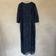 niana ニアナ ハレモード 刺しゅうレース バックリボン タイトドレス ネイビー L レディース 321157 フォーマル 結婚式 二次会 披露宴 お呼ばれ 成人式 同窓会女子会 2次会 謝恩会 パーティー デート 演奏会発表会 訳あり 未使用品