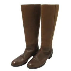 美品 Salvatore Ferragamo サルヴァトーレフェラガモ レザー ロングブーツ 6.5 C 約24cm ブラウン レディース 古着 中古 USED