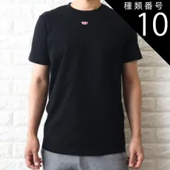 種類10:ホワイト/L ディーゼル Tシャツ メンズ ブラック ホワイト DIESEL ミニロゴ T-DIEGOR-D ロゴT ちびロゴ A04081 0GRAI