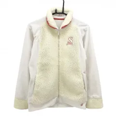 【超美品】スリクソン 切替ジャケット アイボリー×ピンク系 フリース生地 前身頃・ネックボア レディース L ゴルフウェア SRIXON