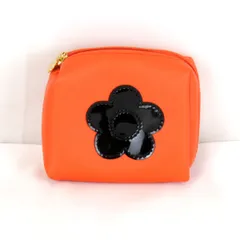 美品『USED』 マリークヮント ポーチ レザー オレンジ