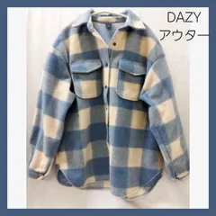 DAZY アウター ジャケット コート チェック チェック柄 水色 白 L