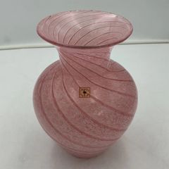ヴィンテージ ムラーノ 虹色ピンク吹きガラス製 アンフォラ花瓶 - メルカリ