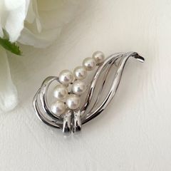MIKIMOTO ミキモト あこや真珠 雪の結晶 スノークリスタル ブローチ