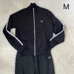 FRED PERRY フレッドペリー トラックジャケット ジャージ テープロゴ 黒 Mサイズ