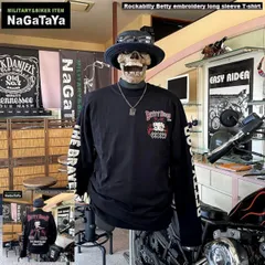 THE BRAVEMAN × BETTY BOOP ブレイブマン ベティブープコラボ ロカビリーベティー刺繍 長袖Tシャツ 天竺生地 BBB-2401