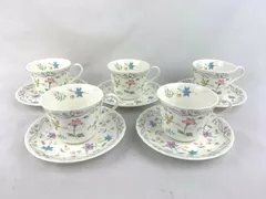 A-26 NARUMI ナルミ　ボーンチャイナ　花柄　ティーカップ　カップ＆ソーサーセット 5客