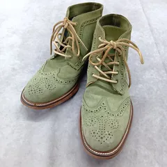 【レアカラー】alfredoBANNISTER アルフレッドバニスター　スエードブーツ　ウィングチップ　オリーブグリーン　サイズ42