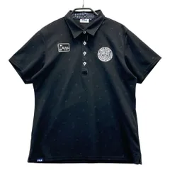 サイズ：LL FILA GOLF フィラゴルフ  半袖ポロシャツ 総柄 ブラック系 [240101544152] ゴルフウェア レディース ストスト