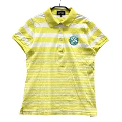 サイズ：0 PEARLY GATES パーリーゲイツ  半袖ポロシャツ ボーダー柄 イエロー系 [240101545661] ゴルフウェア レディース ストスト