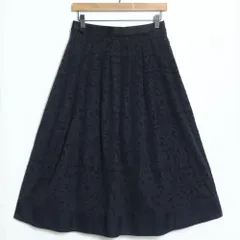 インゲボルグ★ミモレ丈フレアスカート サイズ3(9号) 黒系 チュール ウエスト総ゴム z16178