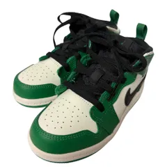 新品同様 NIKE ナイキ TD Air Jordan 1 Mid SE エアジョーダン1 ミッド スニーカー BQ6933-301 キッズサイズ 15cm グリーン系 キッズ 古着 中古 USED