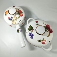 未使用 ❤️希少レトロ EJIRY エジリー 華ぶどう ホーロー両手鍋 片手