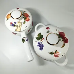【未使用あり】エジリー EJIRY フルータス コレクション ホーロー両手鍋　片手鍋　計2個　ガス、IH対応 《NO 01039》のサムネイル