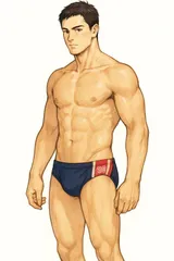 H447セールは1月末まで！サイドにワンポイント♪ネイビーの男子スポーツ水着♪フィットネスやトレーニングや撮影用にも♪サイズXL