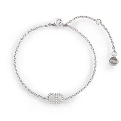 クリスチャンディオール クレール ディー リュヌ CLAIR D LUNE ラインストーン CDロゴ ブレスレット シルバー B0845CDLCY 箱付 Christian Dior（未使用　展示品）