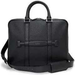 グッチ ミディアム ブリーフケース ショルダー ハンドバッグ 2way 斜め掛け ビジネス グレインレザー ブラック シルバー金具 794899 GUCCI（未使用　展示品）