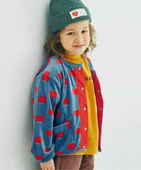 p.premier ベロアタッチのメルティ起毛フリーススナップカーディガン　p504015