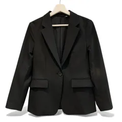 GU ジーユー ウォッシャブルテーラードジャケット サイズM ブラック 黒 NO 211-356011-51-01 トップス シングル 1B エレガント シンプル 無地 バックスリット レディース 春 ゴーゴー古着マルイ草加店2397