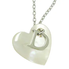 【中古】Christian Dior クリスチャンディオール メタル シェル Dロゴ ハート ネックレス シルバー 498415 ネックレス