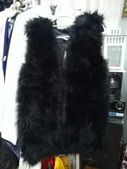 ブラック フェイクファー ベスト