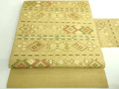 今だけビックリ価格。読谷山花織 グリーン～ブラウングラデ 袷仕立上訪問着L寸仕付 読谷山花織 グーシー花織 半幅帯 - 青山ゑり華