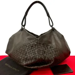 極 美品 袋付き BOTTEGA VENETA ボッテガヴェネタ イントレチャート レザー 本革 セミ ワン ショルダーバッグ トートバッグ ブラウン 46140