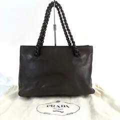 ◼️PRADA◼️ プラチェーン レザー ハンドバッグ