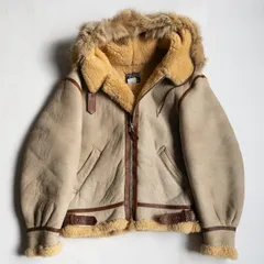 【雰囲気抜群/フード付き】AVIREX【B-3 ムートンボンバージャケット】38 アヴィレックス フライト レザー ジャケット 25110235