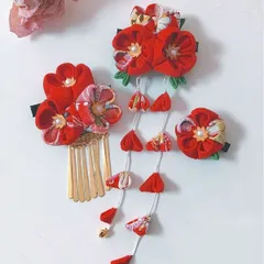 つまみ細工 髪飾り 七五三 成人式 結婚式 卒業式 和装 振袖 ヘアアクセサリー プレゼント 着物コーディネート 髪飾りセット ヘアピン 日本伝統 初詣 お宮参り 夏祭り 浴衣 成人式髪飾り 前撮り 子供大人兼用 qd1119