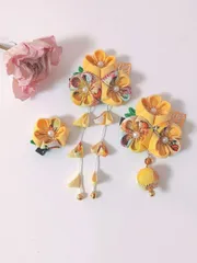 つまみ細工 髪飾り 七五三 成人式 結婚式 卒業式 和装 振袖 ヘアアクセサリー プレゼント 着物コーディネート 髪飾りセット ヘアピン 日本伝統 初詣 お宮参り 夏祭り 浴衣 成人式髪飾り 前撮り 子供大人兼用 qd1119