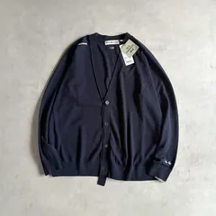 タグ付き未使用 / UNIQLO × ANYA HINDMARCH ユニクロ × アニヤハインドマーチ / ウール100% メリノオーバーサイズVネックカーディガン / レディース L / ネイビー / コラボ トップス