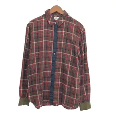 LANVIN en Bleu ランバンオンブルー 長袖シャツ サイズ:48 チェック/素材切り替え/コットン/日本製    レッド メンズ / 241005005339のサムネイル