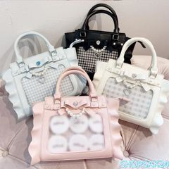 lilLilly フリルキャンバスリボンブックミニトートバッグ ブラック 