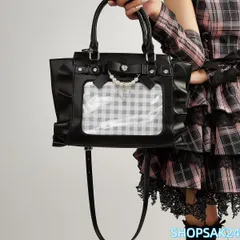 2点セット ブラック痛バッグ トート 小さめ ショルダー バッグ 痛バ 肩掛け 斜め掛け 4カラー ハンドバッグ 鞄 缶バッチ アクキー 写真 リボン フリル 可愛い676