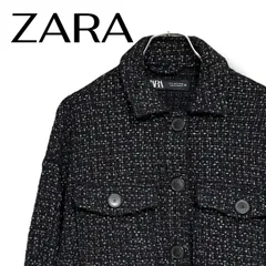 ZARA ザラ ブラック ジャケット アウター 長袖 レディース カジュアル ビジネス 上質素材 Sサイズ相当 0000751OC