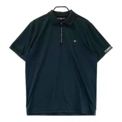 サイズ：L TOMMY HILFIGER GOLF トミー ヒルフィガーゴルフ  ハーフジップ半袖ポロシャツ 総柄 ブラック系 [240101547951] ゴルフウェア メンズ ストスト