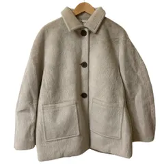 美品 Fano studios ファノストゥディオズ ビッグシルエット ワイドスリーブ シャギーコート ジャケット Ｍ ベージュ レディース 古着 中古 USED