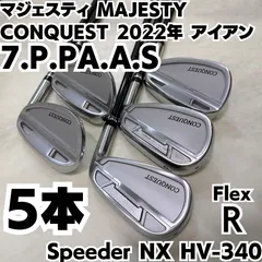 良品 マジェスティ CONQUEST IRON 2022年 7.PW.PA.AW.SW アイアン5本セット 純正スピーダーNX R 右 メンズ