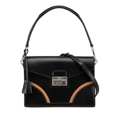 プラダ ステッチリム ハンドバッグ ショルダーバッグ 2WAY BR5138 ブラック レザー レディース PRADA【1-0192446】