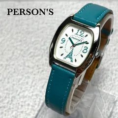 未使用✨タグ付き PERSON'S WATCH パーソンズ グリーン レザー スクウェア レディース 腕時計 日本製のサムネイル