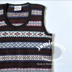 JAMIESONS / フェアアイル　総柄　ニットベスト
