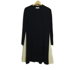 CELFORD(セルフォード) ワンピース サイズ36 S レディース - 黒×白 クルーネック/長袖/ひざ丈