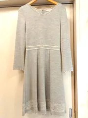 M7 エポカ Epoca ワンピース サイズ４０(小さめ) ニットワンピース 霜降り 薄グレー  丈短め 小柄 ・低身長さん向け