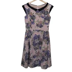 TOCCA(トッカ) ワンピース サイズ2 S レディース - ライトピンク×黒×マルチ 半袖/ロング/花柄