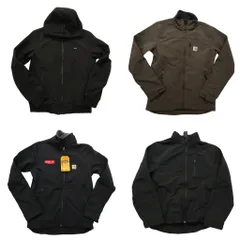 古着卸 まとめ売り ブランドMIX ソフトシェル ジャケット 4枚セット (メンズ S /M ) カーハート リーバイス ディキーズ 中古 古着 NC5709