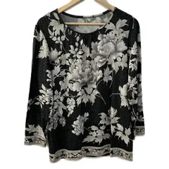 極美品✨レオナール LL コットン カットソー ネイビー 花 長袖 日本製